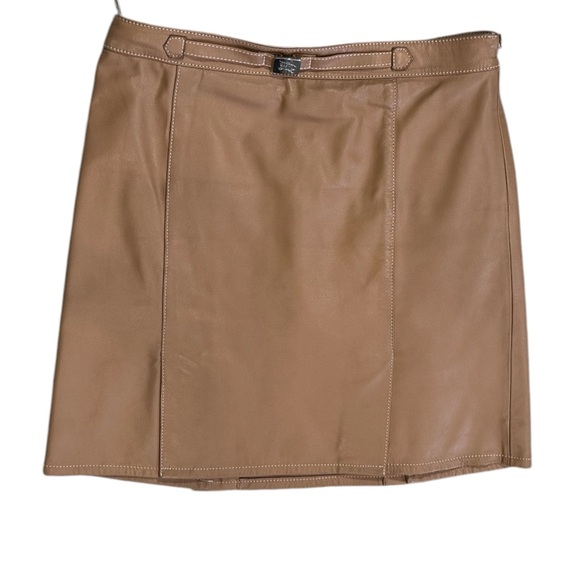 Burberry Leather Skirt Caramel Brown 38 - Picture 5 of 14